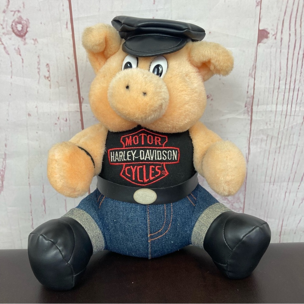 Vintage ‘93 Play By Play Harley Davidson Motorcycle Plush Pig Toy Bike Hog 10.5”